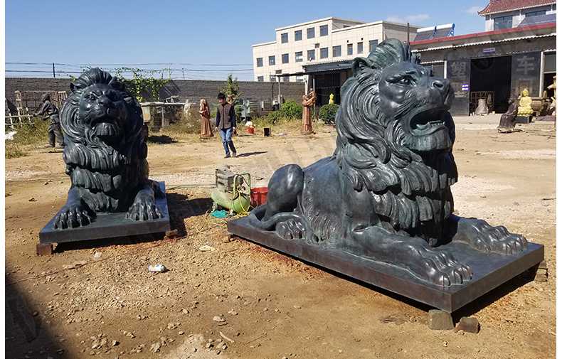 銅雕塑廠家，歐式銅獅子，匯豐銀行銅獅子