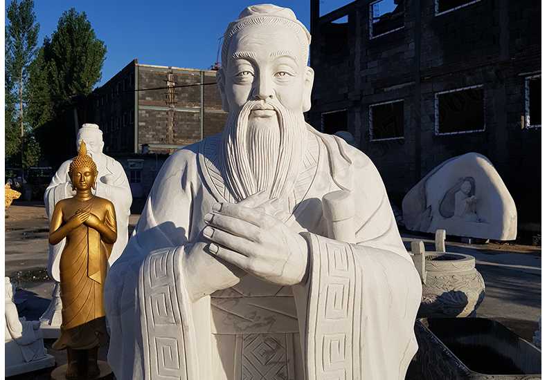 石雕孔子像，大理石孔子像，漢白玉孔子像