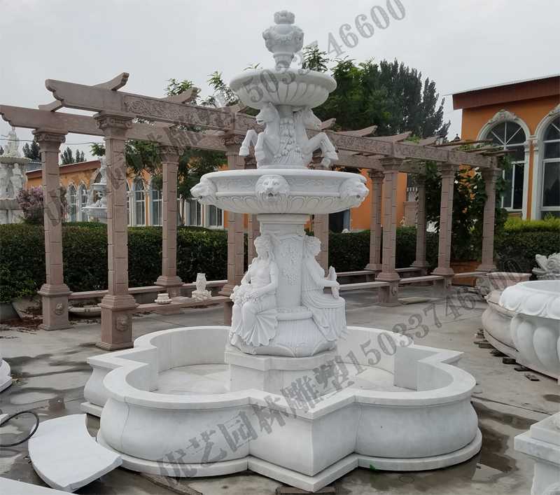 大理石噴泉，歐式人物動(dòng)物噴泉，室外景觀噴泉定制