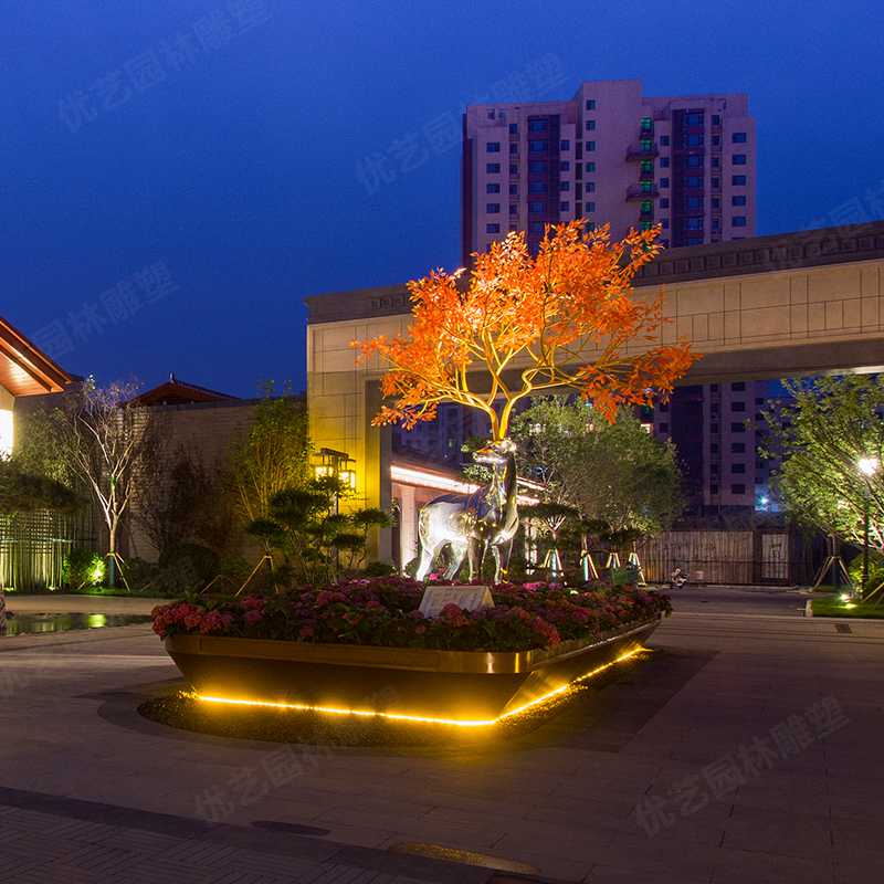 不銹鋼鹿，不銹鋼雕塑廠家，定制不銹鋼雕塑