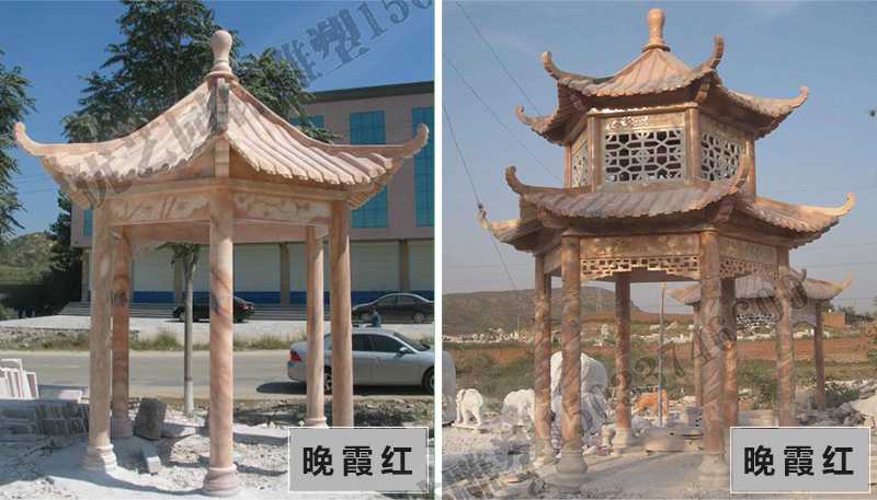 中式大理石涼亭，石雕涼亭廠家，石雕景觀涼亭定制