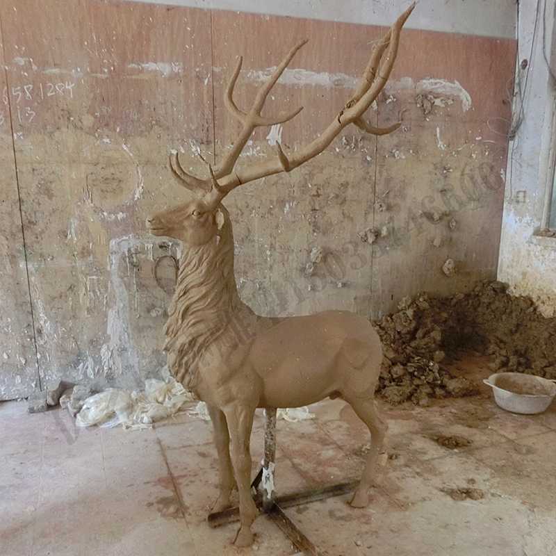 銅鹿泥模，麋鹿泥模，青銅鹿雕塑，銅鹿擺件4.jpg