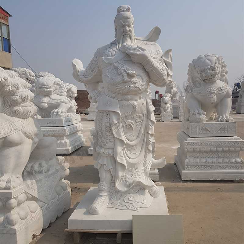 漢白玉關(guān)公像，石雕關(guān)公像，大理石關(guān)公雕像，關(guān)羽雕像，河北石雕關(guān)公廠家.jpg