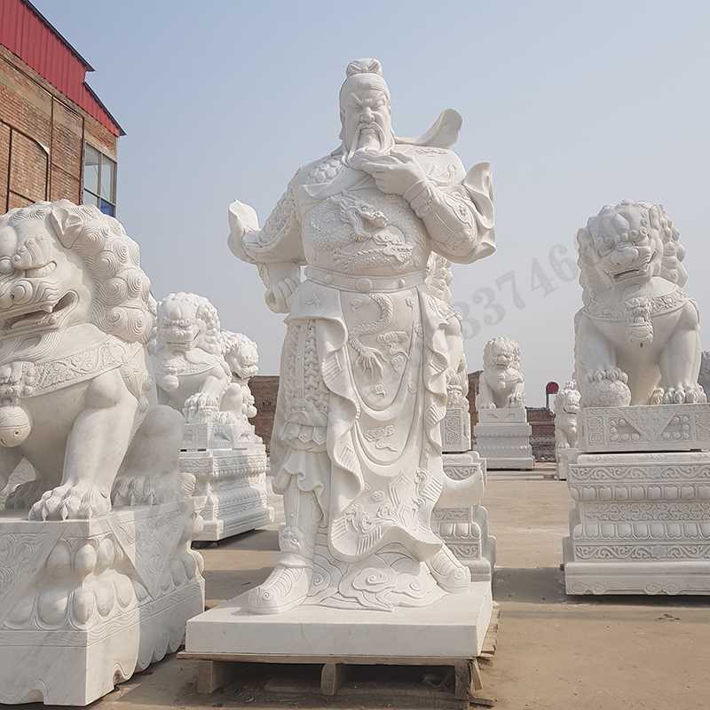 漢白玉關(guān)公像，石雕關(guān)公像，大理石關(guān)公雕像，關(guān)羽雕像，河北石雕關(guān)公廠家2.jpg